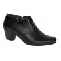 Botine dama negre din piele naturala box cu toc gros si fermoar lateral MV4NBOX